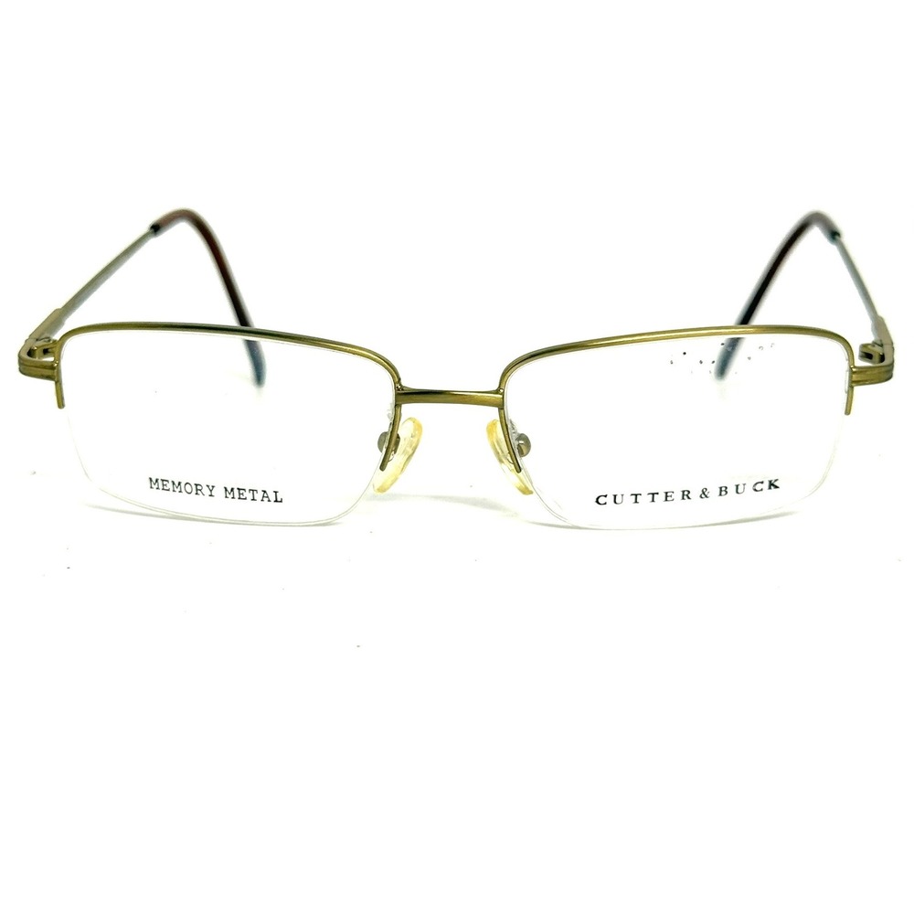 Cutter & Buck Canterbury Brushed Gold Memory Metal Eyeglasses Frames 55-17-145
